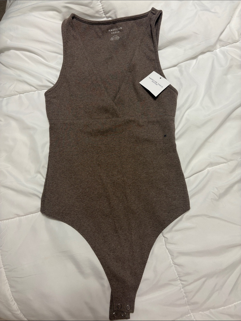 American Eagle Outfitters Brown Ribbed One-Piece Bodysuit